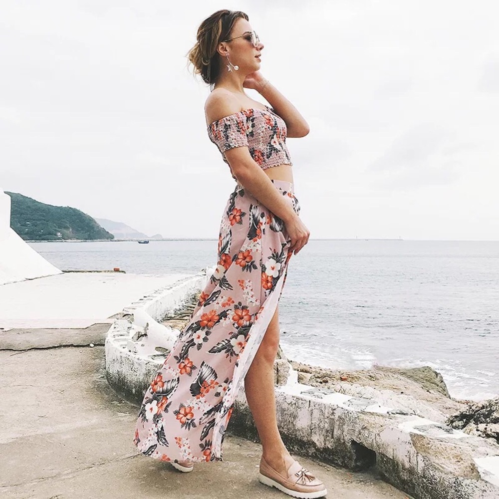 🌺🌺Sexy Happy Girl Dusty Pink Floral Outfit - Picture 3 of 7